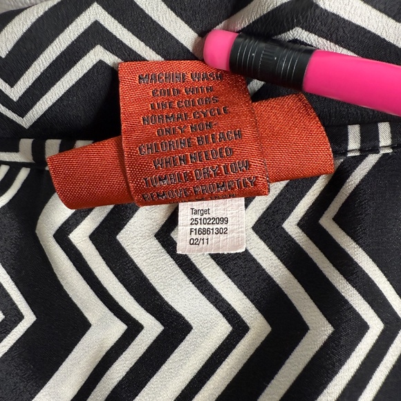 Missoni For Target Women's‎ Black & White Chevron Long Sleeve Blouse -cp - Picture 10 of 10